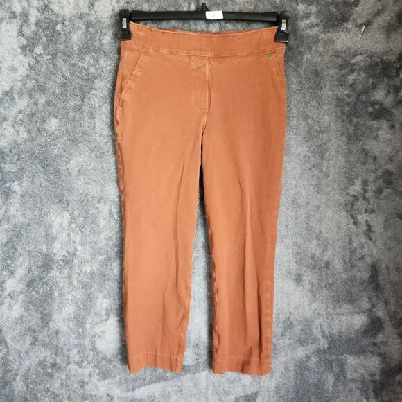 Spanx On The Go Cropped Straight Pants Women’s S Brown High Rise Stretch Capri - Picture 1 of 10